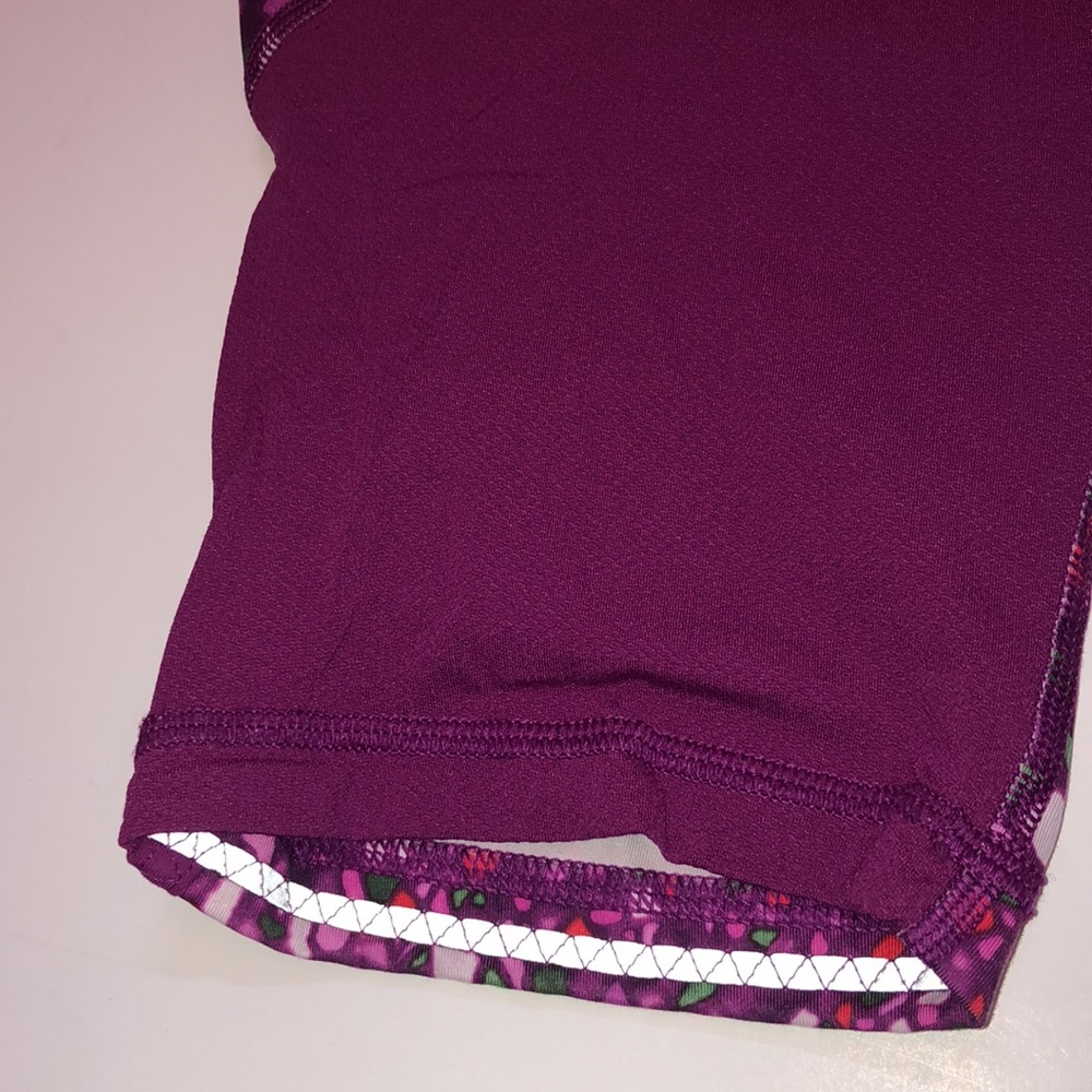 Lululemon Crop Size 10 Real Quick Crop Paradise Camo Multi Regal Plum - Picture 6 of 15